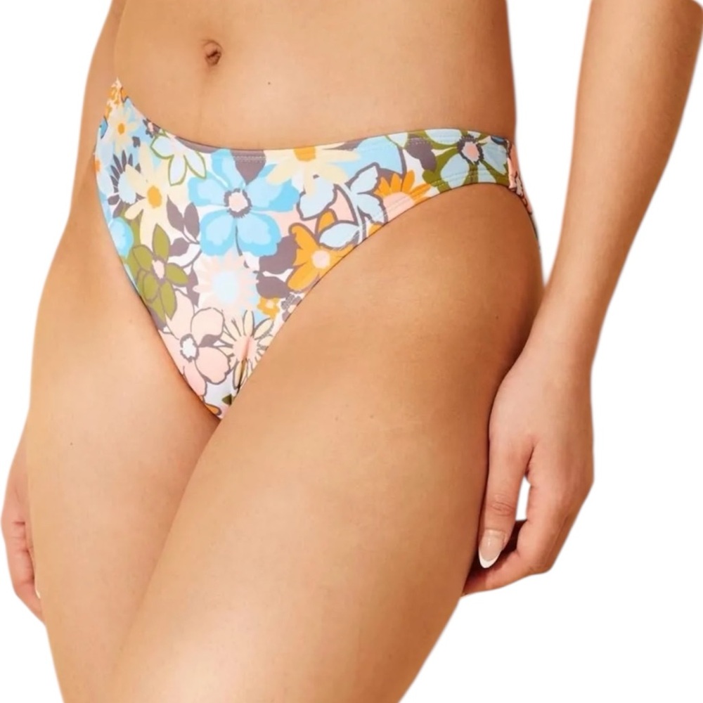 Wild Fable Floral Bikini Bottom XXS NWT High Leg Cheeky Mid Rise